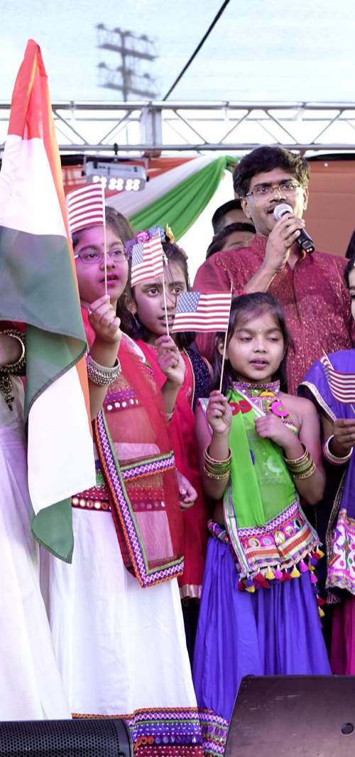 Children in traditional dress at the festival